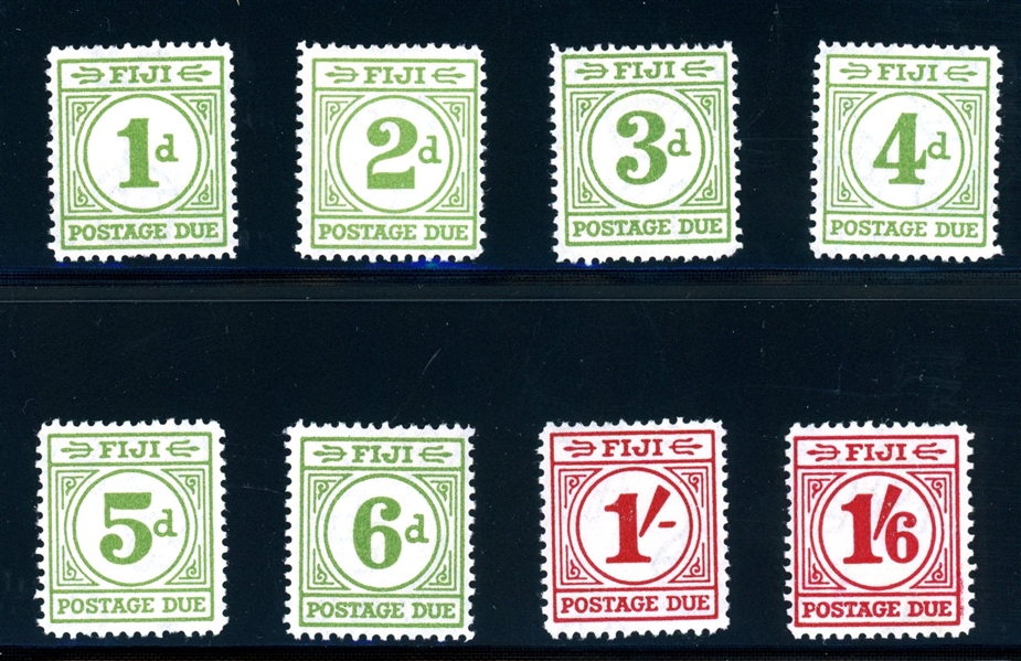 Fiji Scott J12-J19 MLH Complete Set, 1940 Postage Dues (SCV $165)