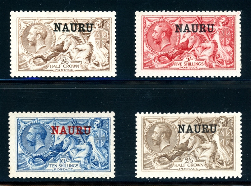 Nauru Scott 13-16 MH Complete Set, Seahorse Overprints (SCV $605)