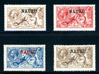 Nauru Scott 13-16 MH Complete Set, Seahorse Overprints (SCV $605)