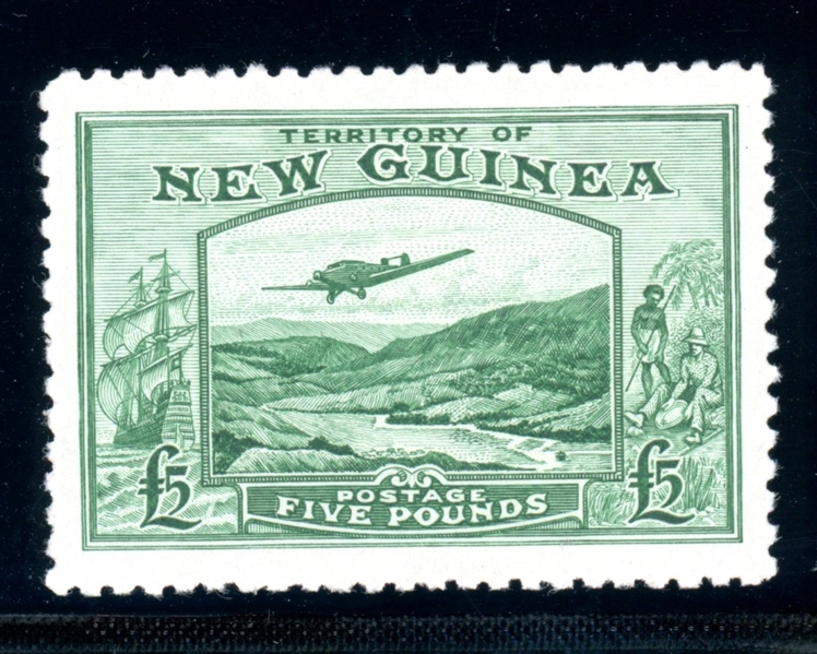 New Guinea Scott C45 MHR, 1935 £5 Airmail, F-VF (SCV $750) 