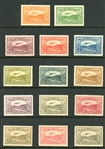 New Guinea Scott C46-C59 MH Complete Set, 1939 Airmails (SCV $720) 