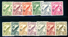 New Guinea Scott O23-O35 MH Complete Set, 1932-4 Officials (SCV $356) 