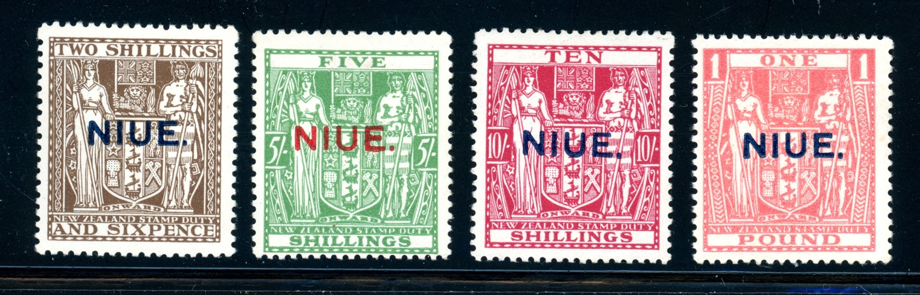 Niue Scott 49-52 MH Complete Set, 1931 Overprints (SCV $179)