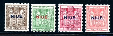 Niue Scott 49-52 MH Complete Set, 1931 Overprints (SCV $179)