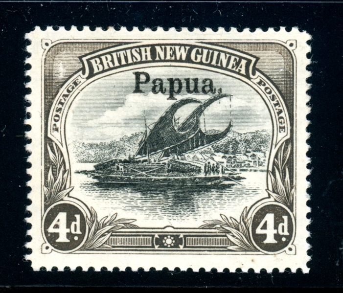 Papua New Guinea Scott 15 MH F-VF, 4p Value (SCV $250)