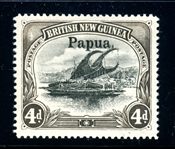 Papua New Guinea Scott 15 MH F-VF, 4p Value (SCV $250)