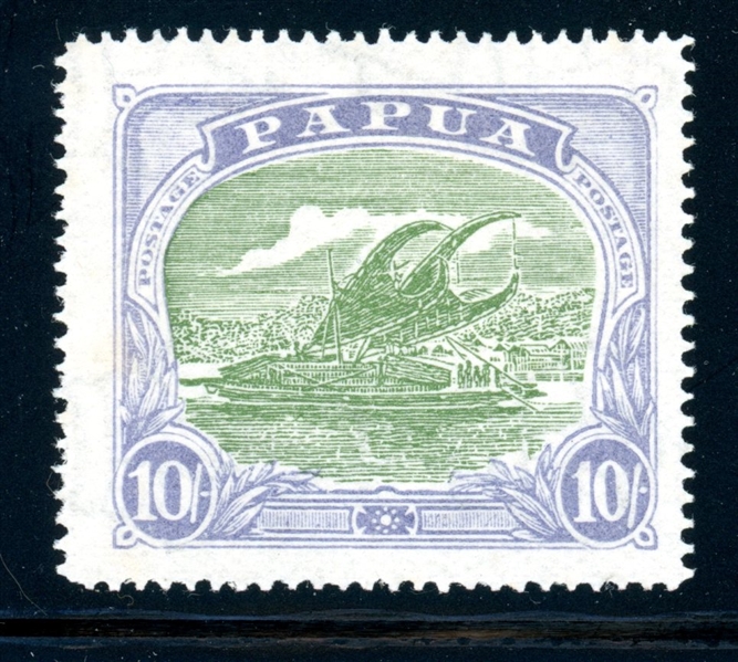 Papua New Guinea Scott 73 MLH F-VF, 10sh High Value (SCV $175)