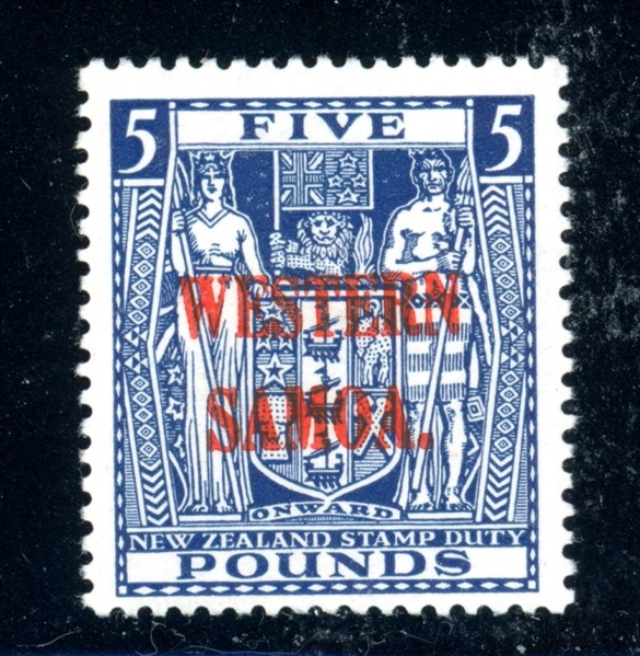 Samoa Scott 180 MLH F-VF, £5 Overprint (SCV $235)