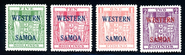 Samoa Scott 216-219 MH F-VF Complete Set, 1955 Overprints (SCV $140)