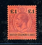 Solomon Islands Scott 41 MLH Fine, £1 KGV High Value (SCV $275)