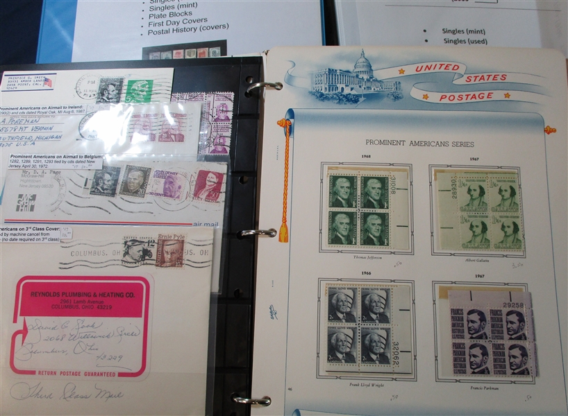 Definitive Stamp and Cover Collections by Topic, 1960-2000's (Est $300-400)