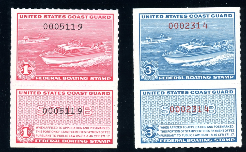 USA Scott RVB1-RVB2 MLH Boating Stamps (SCV $70)