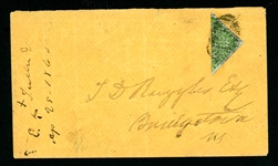 Nova Scotia Scott 4a on Cover - 6p Bisect, 1860 (SCV $4000)