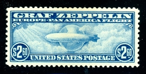 USA Scott C15 MH VF, $2.60 Zeppelin (SCV $525)