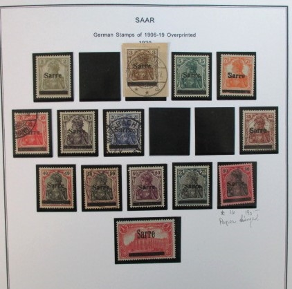 Saar Mint/Used Collection on Homemade Pages (Est $160-200)