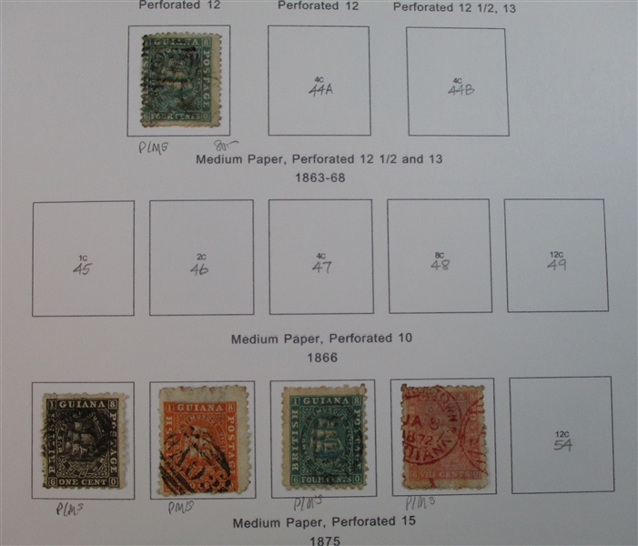 British Guiana Mint/Used Collection on Homemade Pages (Est $100-120)