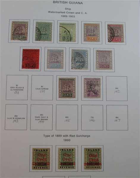 British Guiana Mint/Used Collection on Homemade Pages (Est $100-120)