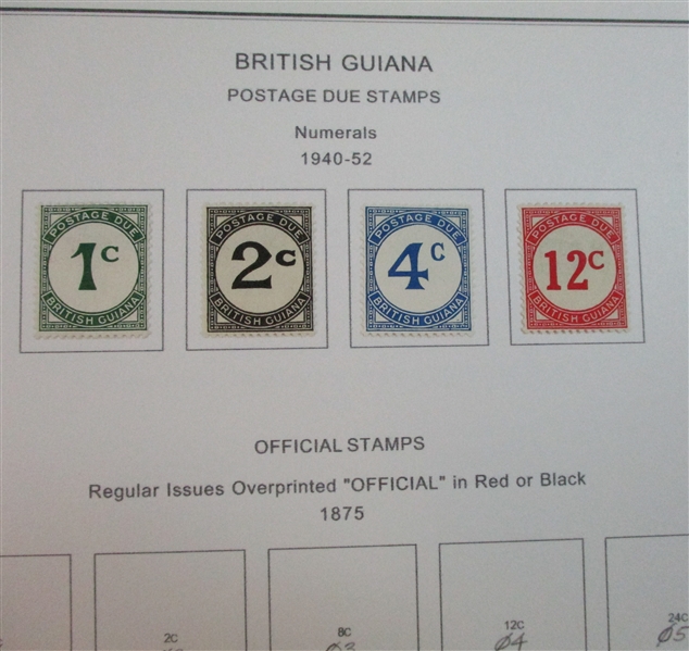 British Guiana Mint/Used Collection on Homemade Pages (Est $100-120)