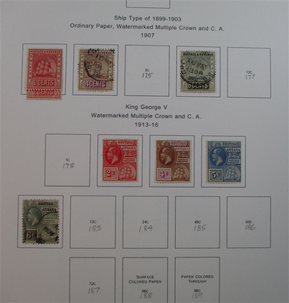 British Guiana Mint/Used Collection on Homemade Pages (Est $100-120)