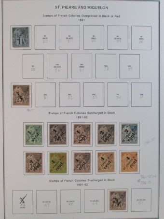 French Colonies Collection with O-W Countries on Homemade Pages (Est $250-350)