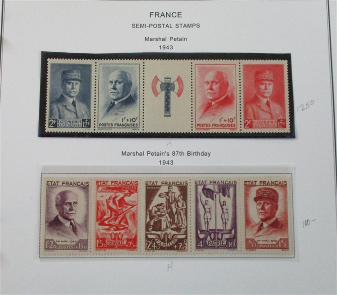 France Collection to 1990's on Homemade Pages in 7 Binders (Est $1300-1500)