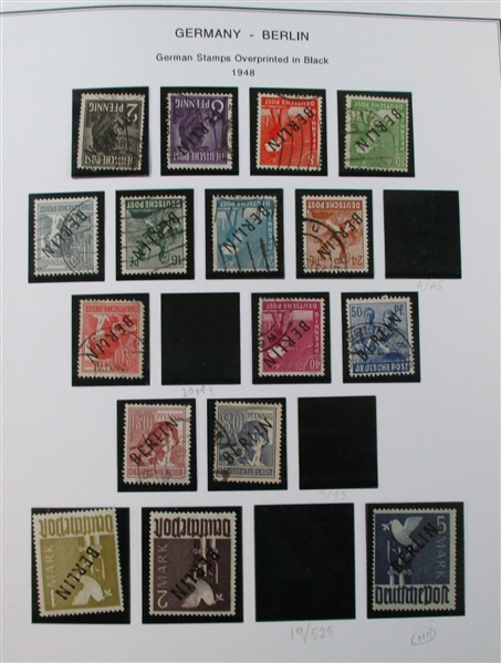 Berlin Collection on Homemade Pages to 1990 with First Days (Est $250-300)