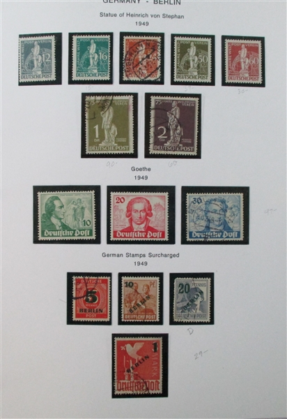 Berlin Collection on Homemade Pages to 1990 with First Days (Est $250-300)