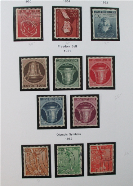 Berlin Collection on Homemade Pages to 1990 with First Days (Est $250-300)