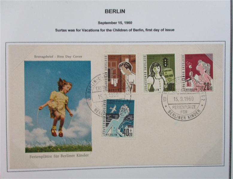 Berlin Collection on Homemade Pages to 1990 with First Days (Est $250-300)