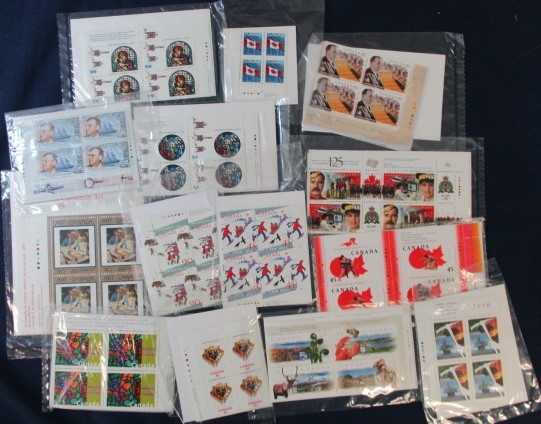 Canada Postage Lot, Matching Plate Blocks in Packages (Face $411)