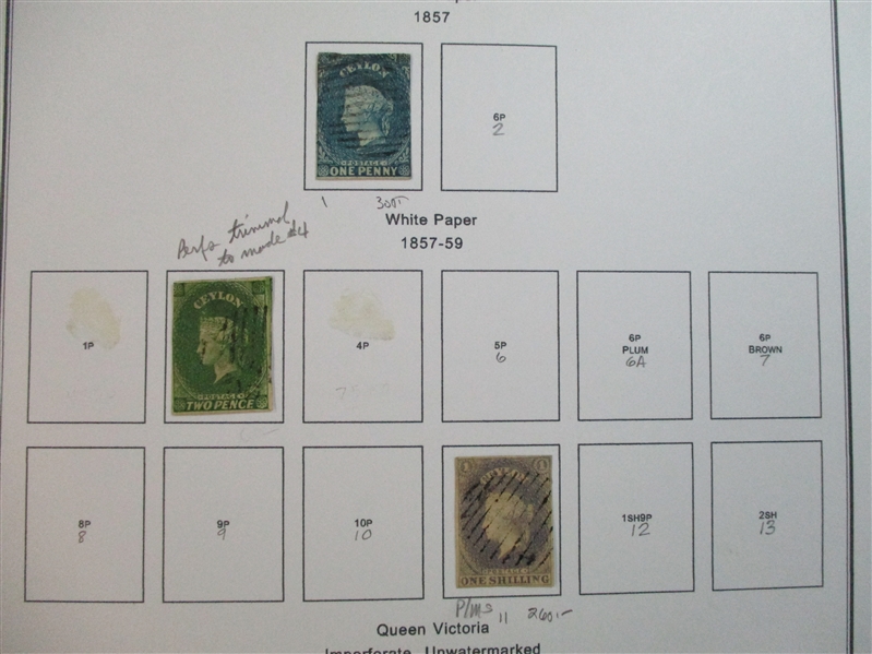 Ceylon/Sri Lanka Collection on Homemade Pages to 1994 (Est $150-250)