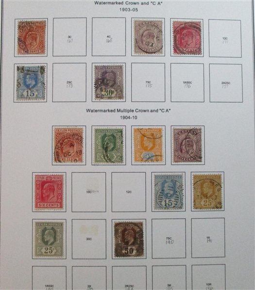 Ceylon/Sri Lanka Collection on Homemade Pages to 1994 (Est $150-250)