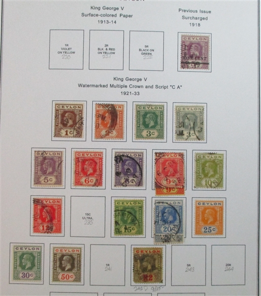 Ceylon/Sri Lanka Collection on Homemade Pages to 1994 (Est $150-250)