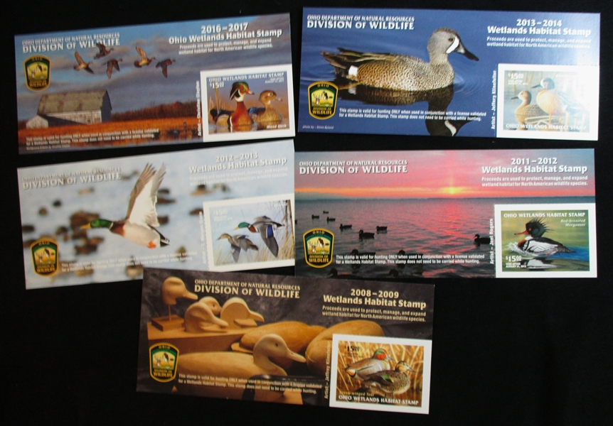 Ohio State Hunting Souvenir Sheets, MNH, 12 Different (SCV $317)