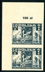 Poland Scott B48 MNH Imperf Pair, 1946 (SCV $320)