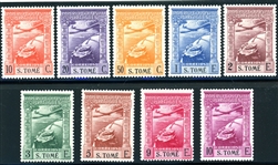 St. Thomas & Prince Islands Scott C1-C9 MLH Complete Set, 1938 Airmails (SCV $256)