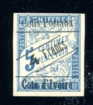 Ivory Coast Scott Q30 MH, 4Fr on 5c Parcel Post 1904 (SCV $240)