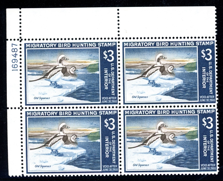 USA Scott RW34 MNH Plate Bock MNH F-VF, 1967 Issue (SCV $550)