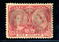 Canada Scott 61 Used F-VF, $1 Jubilee (SCV $750)