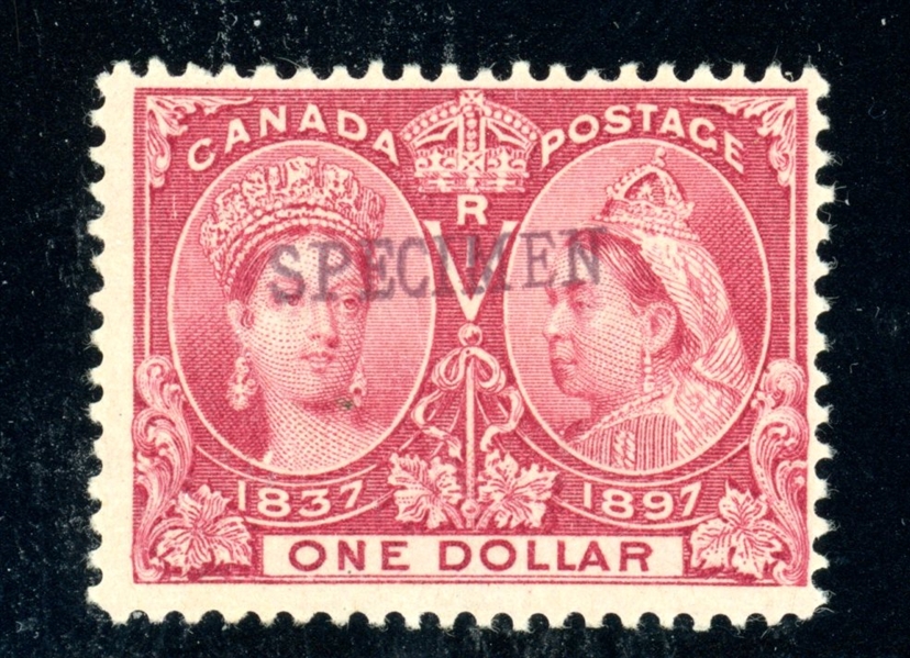 Canada Scott 61 SPECIMEN Overprint, F-VF, $1 Jubilee (Est $200-300)