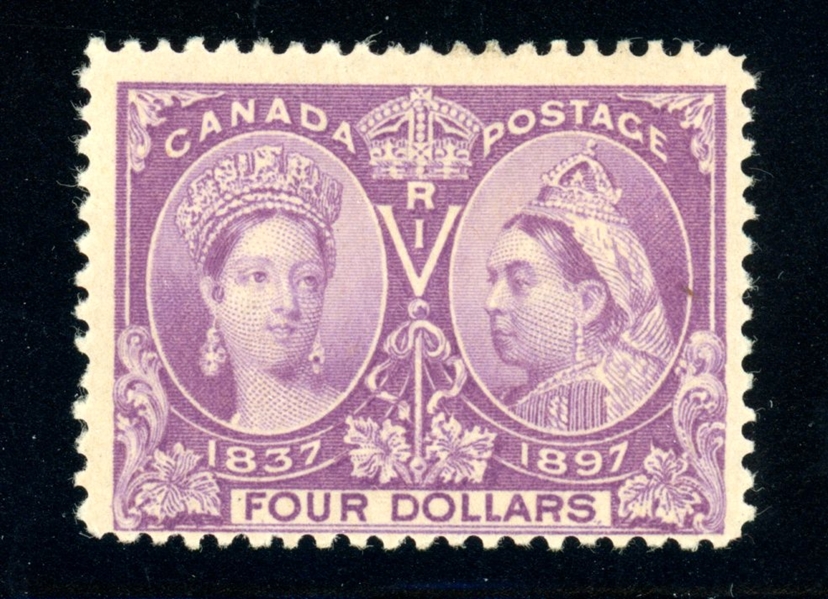 Canada Scott 64 MH Fine, 1897 $4 Jubilee (SCV $1300)