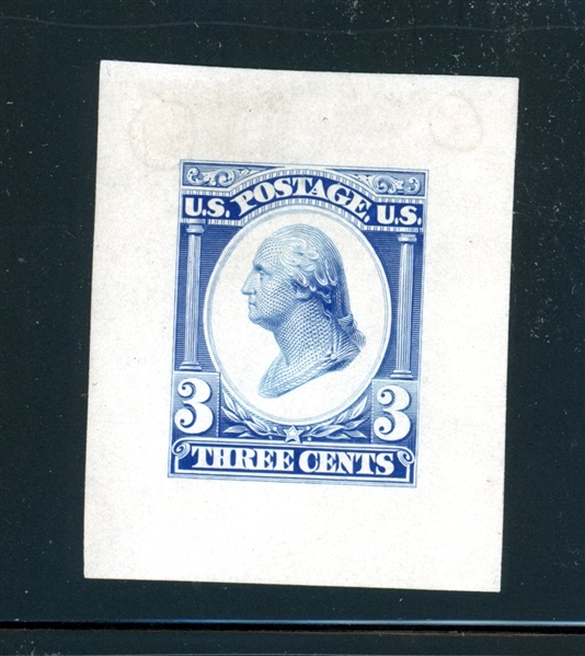 USA Scott 184-E12b 3¢ Washington Die Essay Glazed Paper (SCV $500)