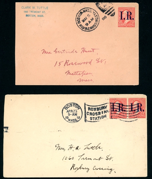 US Covers - 4 Different with Revenues Used as Postage (Est $90-120)