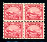 USA Scott C6 Mint Block/4 F-VF, 1923 24¢ Biplane (SCV $390)