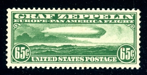 USA Scott C13 MH F-VF, 1930 65¢ Zeppelin (SCV $180)