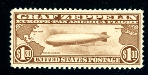 USA Scott C14 MH VF, 1930 $1.30 Zeppelin (SCV $375)