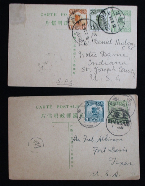 China - 6 Used Postal Cards, 1916//1940 (Est $150-200)