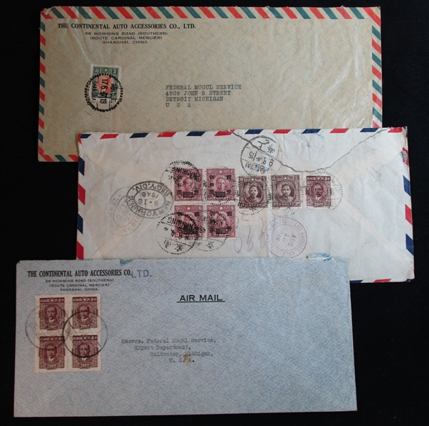 China Group of 9 Airmail Covers,  1940's (Est $75-100)