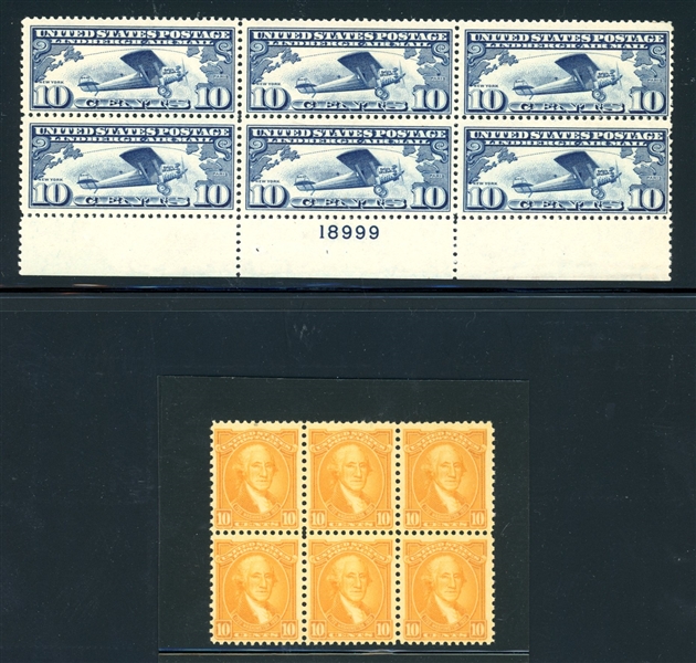 USA Mint Plate Block Group, 1920-30's (SCV $490)