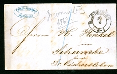 Germany 1863 Stampless, Magdeburg (Est $75-100)